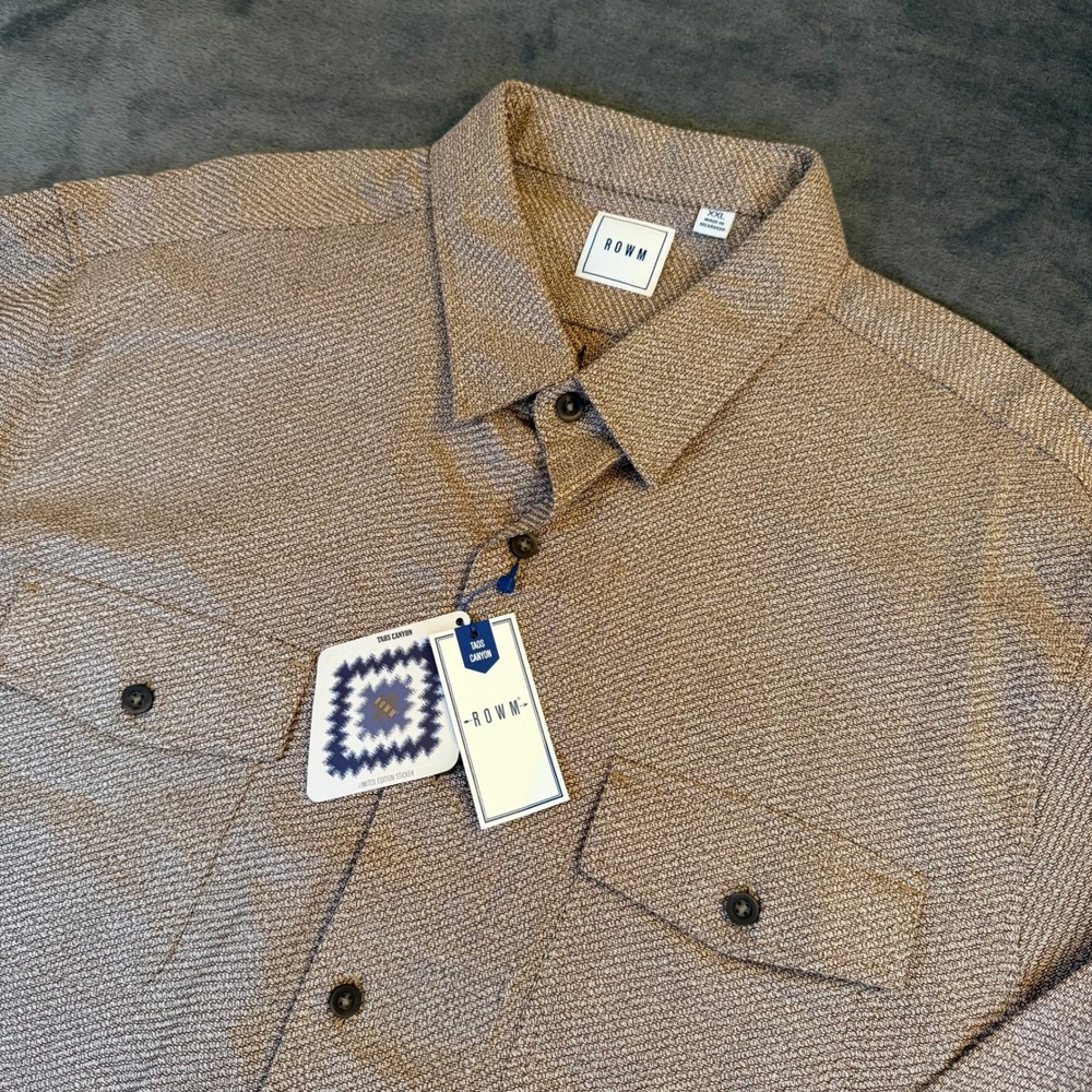 ROWM Taos Canyon Button Up Shirt Mens XXL Brown Heavyweight Cotton Shacket NWT